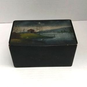 Antique Paper Mache Lacquered Box